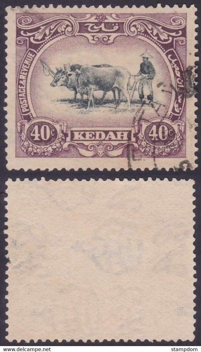 KEDAH 1921 40c Sc#40 Wmk.MSCA USED @P1001 - Kedah