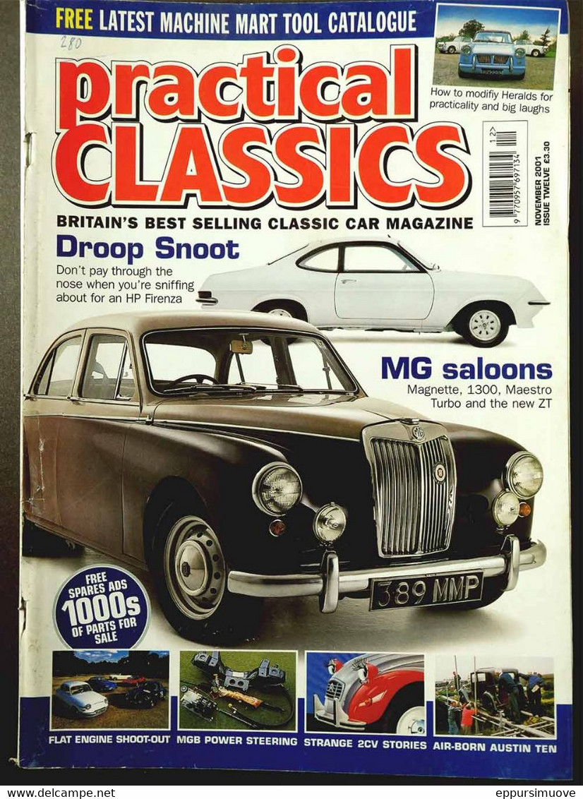 PRACTICAL CLASSICS N°12 Nov 2001 - MG MAGNETTE, 1300, MAESTRO, ZT - 2 CV - AUSTIN TEN - TRIUMPH HERALD - FLAT ENGINE - Verkehr