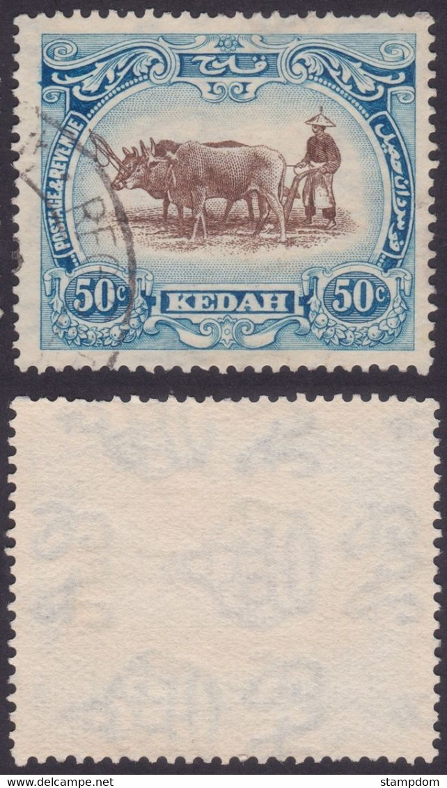 KEDAH 1921 40c Sc#40 Wmk.MSCA USED @P1002 - Kedah