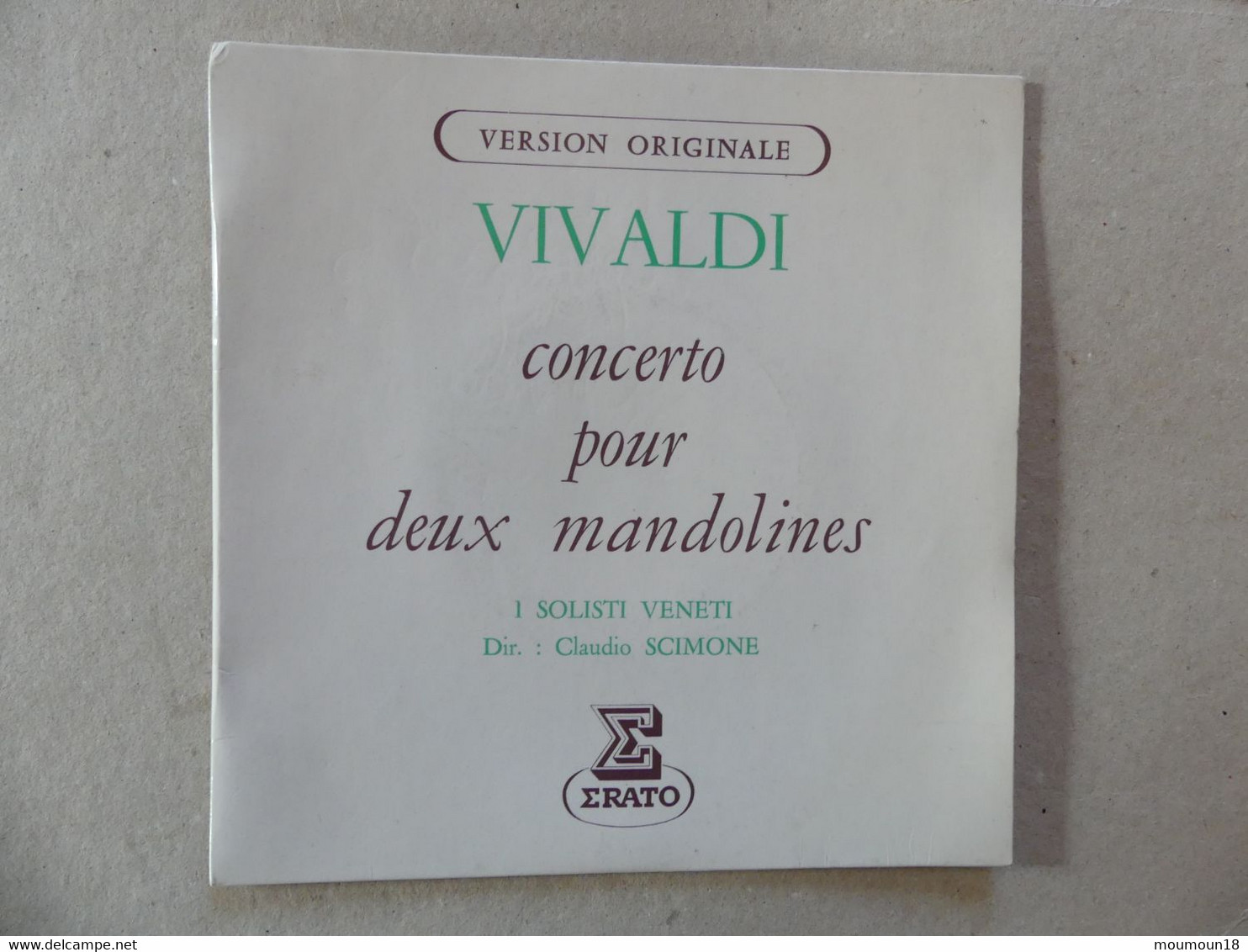 45 T Vivaldi Concerto Pour Deux Mandolines Solisti Veneti Claude Scimone LDEV 521 Erato - Classica