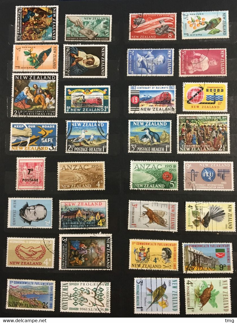 J210 – Nouvelle Zélande New Zealand (°) obl collection 874 timbres tous différents entre 1877 et 2008, côte > 1200€