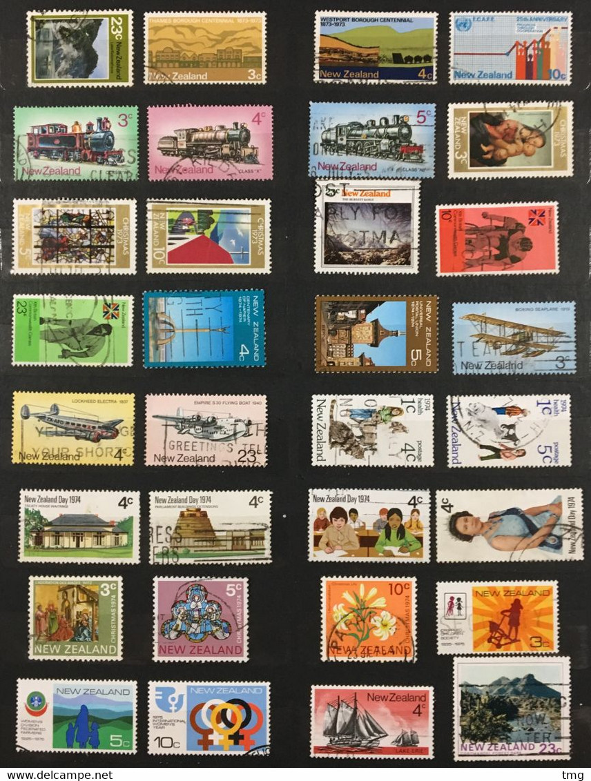 J210 – Nouvelle Zélande New Zealand (°) obl collection 874 timbres tous différents entre 1877 et 2008, côte > 1200€