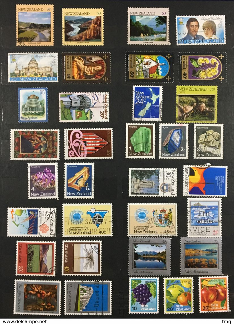 J210 – Nouvelle Zélande New Zealand (°) obl collection 874 timbres tous différents entre 1877 et 2008, côte > 1200€