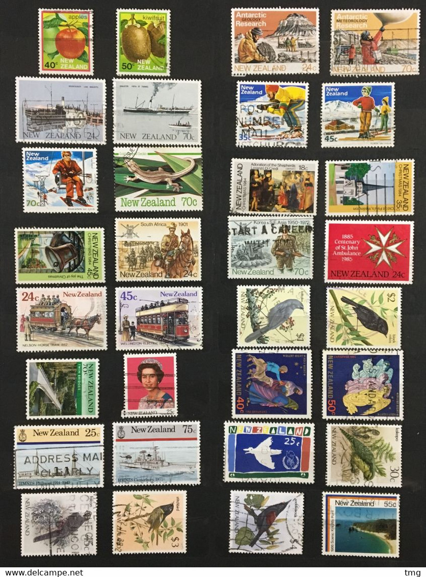 J210 – Nouvelle Zélande New Zealand (°) obl collection 874 timbres tous différents entre 1877 et 2008, côte > 1200€