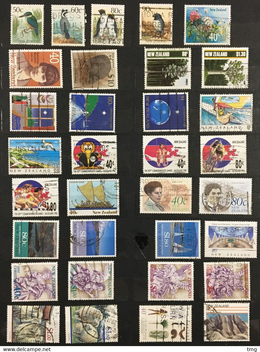 J210 – Nouvelle Zélande New Zealand (°) obl collection 874 timbres tous différents entre 1877 et 2008, côte > 1200€