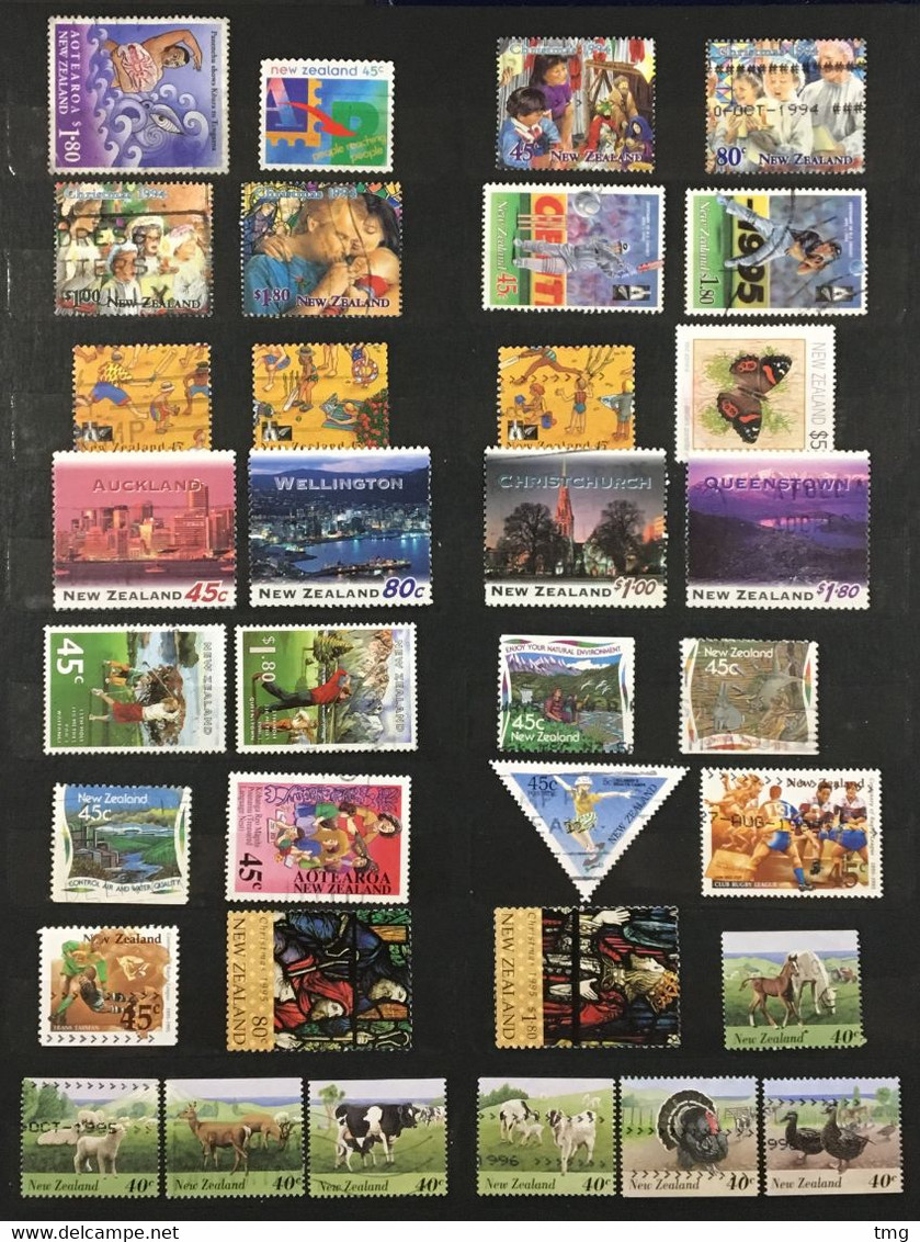 J210 – Nouvelle Zélande New Zealand (°) obl collection 874 timbres tous différents entre 1877 et 2008, côte > 1200€