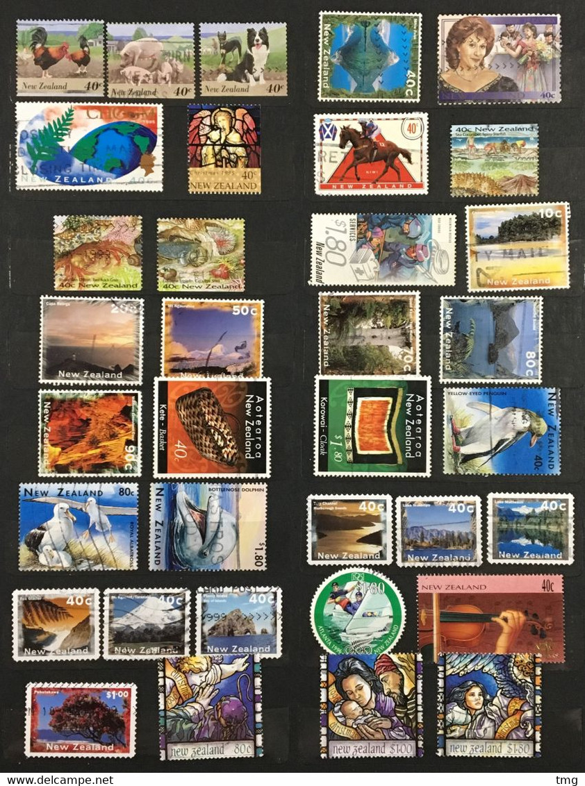 J210 – Nouvelle Zélande New Zealand (°) obl collection 874 timbres tous différents entre 1877 et 2008, côte > 1200€