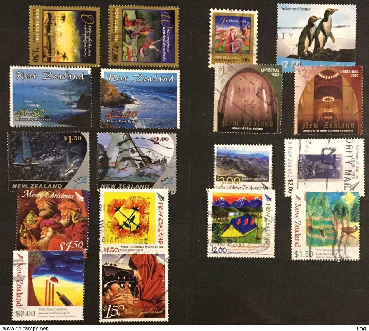 J210 – Nouvelle Zélande New Zealand (°) obl collection 874 timbres tous différents entre 1877 et 2008, côte > 1200€