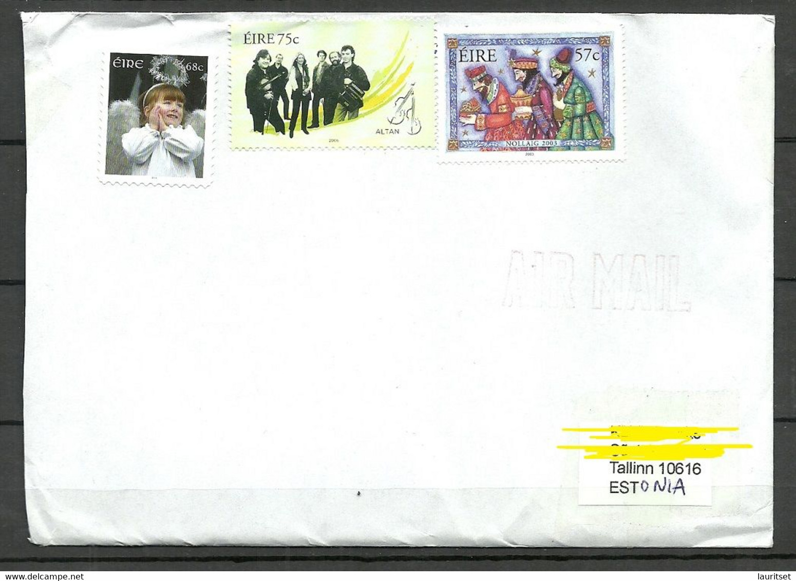 IRLAND IRELAND 2021 Cover To Estonia Stamps Remained Uncancelled! Music Christmas Etc. - Covers & Documents