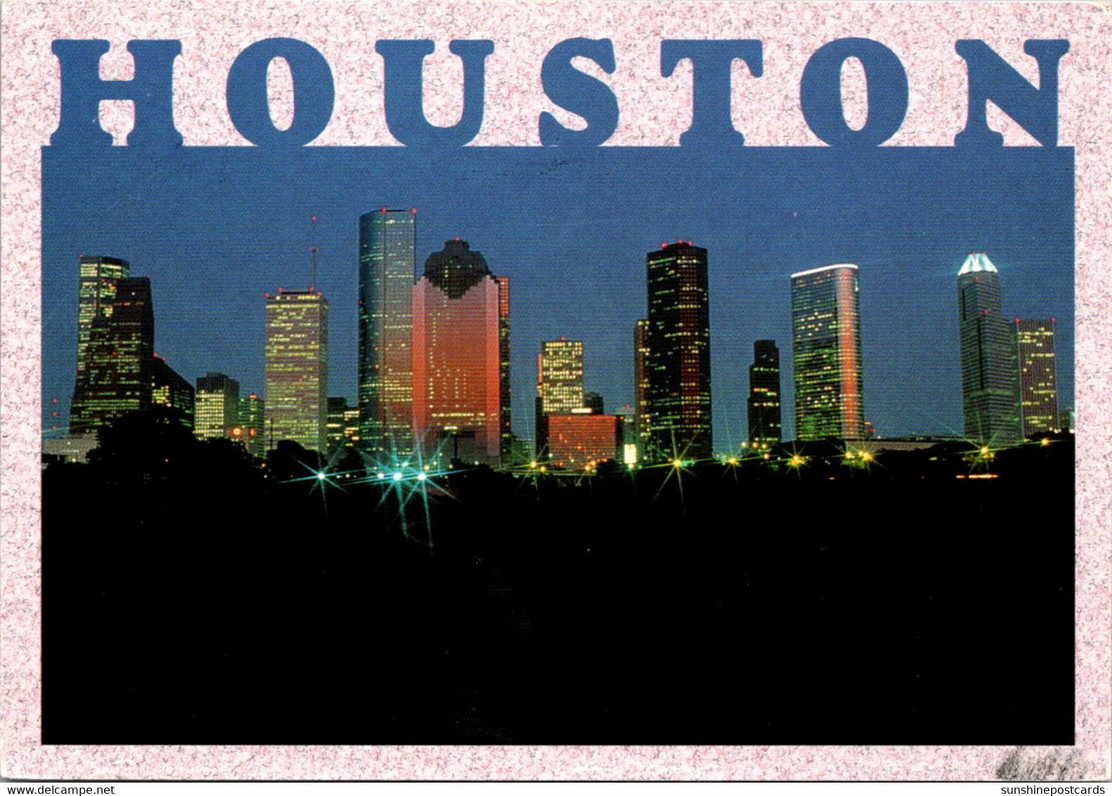 Texas Houston Dowtown Skyline At Night 1996 - Houston