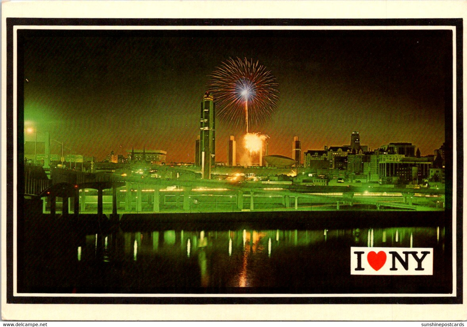 New York Albany Empire State Plaza Skyline Fireworks During Annual Harvest Of Music Festival In Thr Fall - Albany