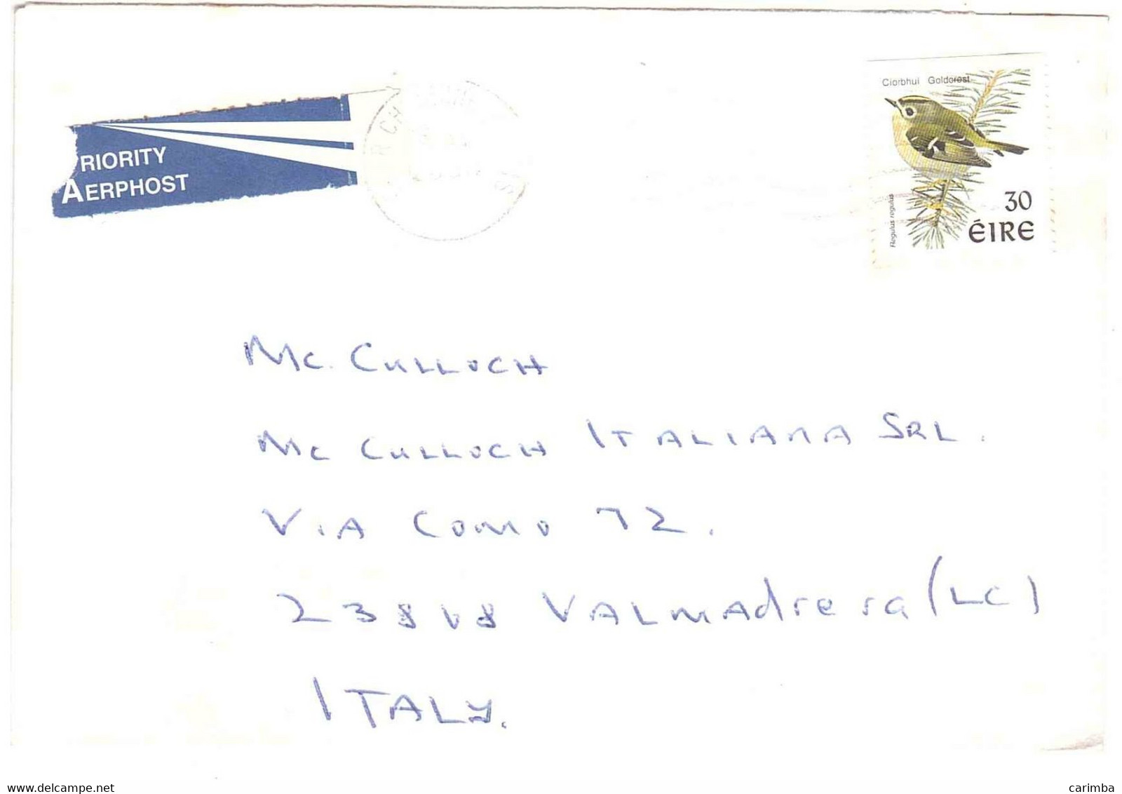 IRLANDA 2000 REGULUS REGULUS LETTERA PER ITALIA - Briefe U. Dokumente