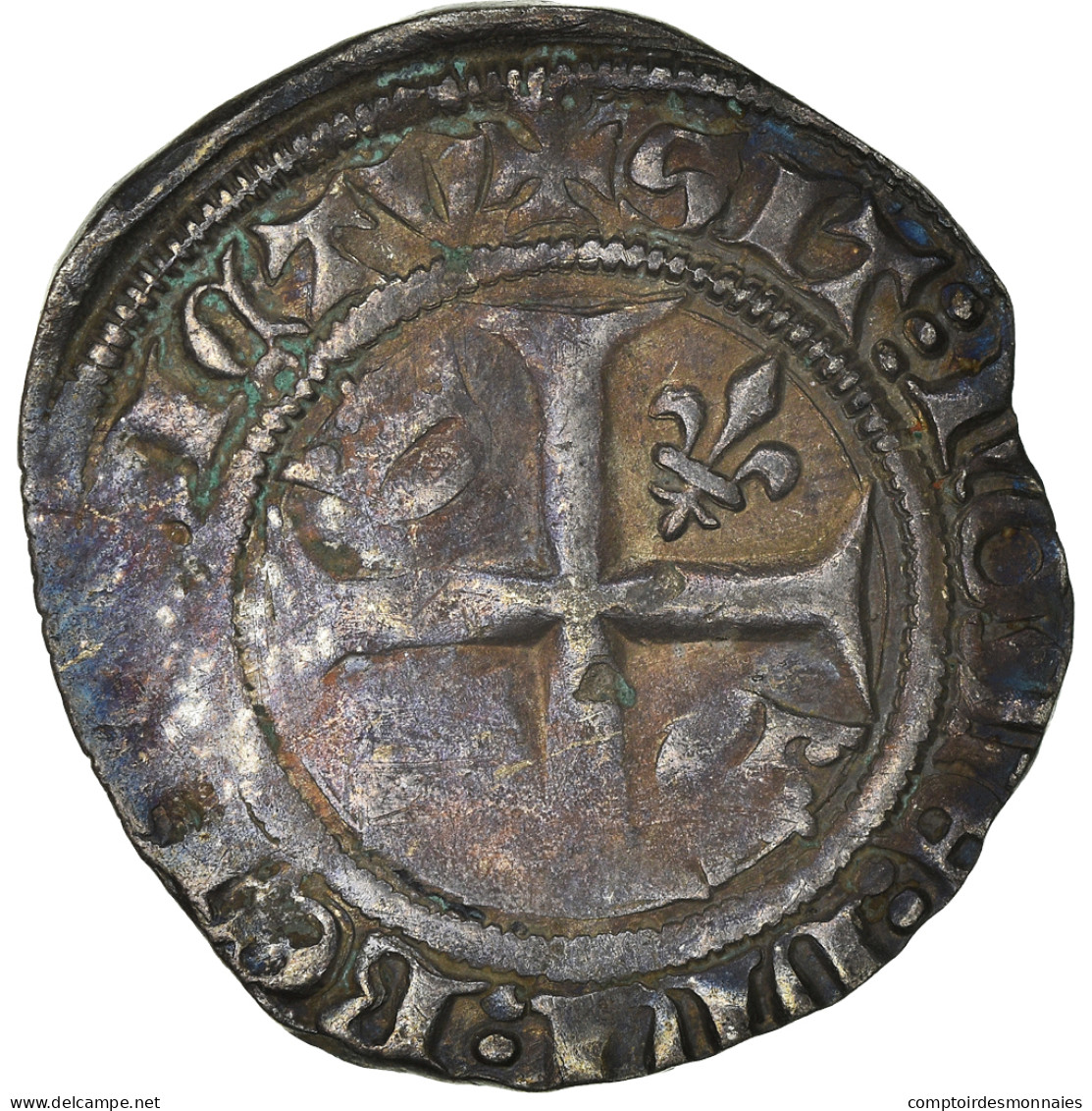 Monnaie, France, Charles VI, Blanc Guénar, TB+, Billon, Duplessy:377 - 1380-1422 Charles VI Le Fol