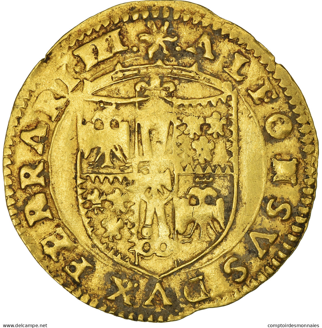 Monnaie, États Italiens, Alphonse D'Este, Scudo D'Oro, 1505-1534, Ferrara - Emilia