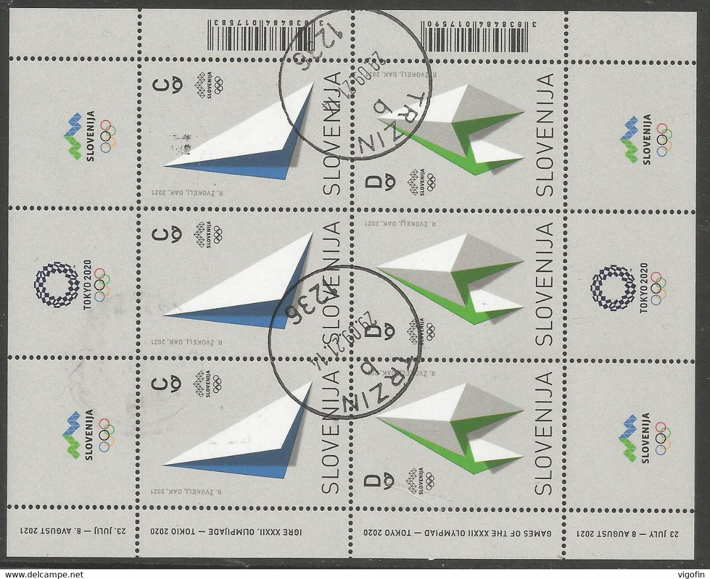 SI 2021 OLYPIC GAMES TOKYO, SLOVENIA, S/S, Used - Sommer 2020: Tokio