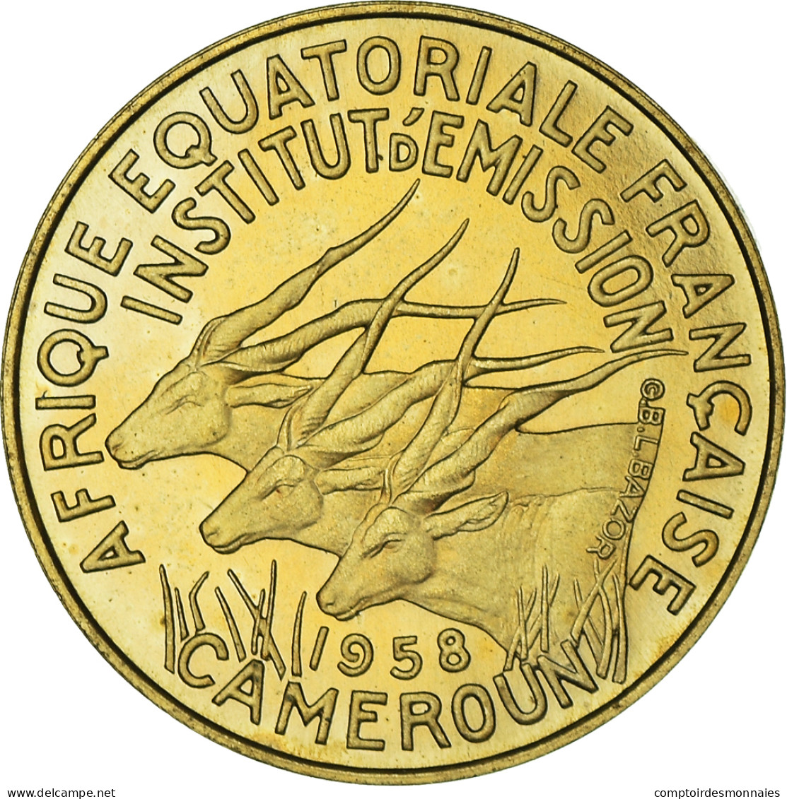 Monnaie, Cameroun, 5 Francs, 1958, Paris, ESSAI, FDC, Aluminum-Bronze, KM:E7 - Cameroon