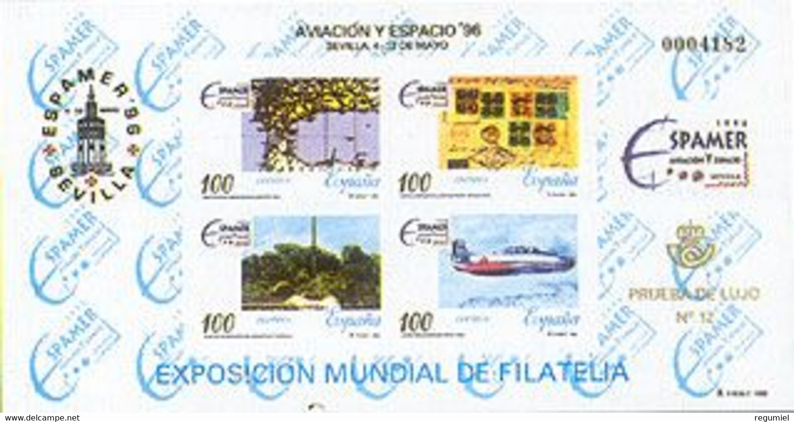 España Prueba De Lujo 059. Aviacion. 1996 - Blocs & Hojas