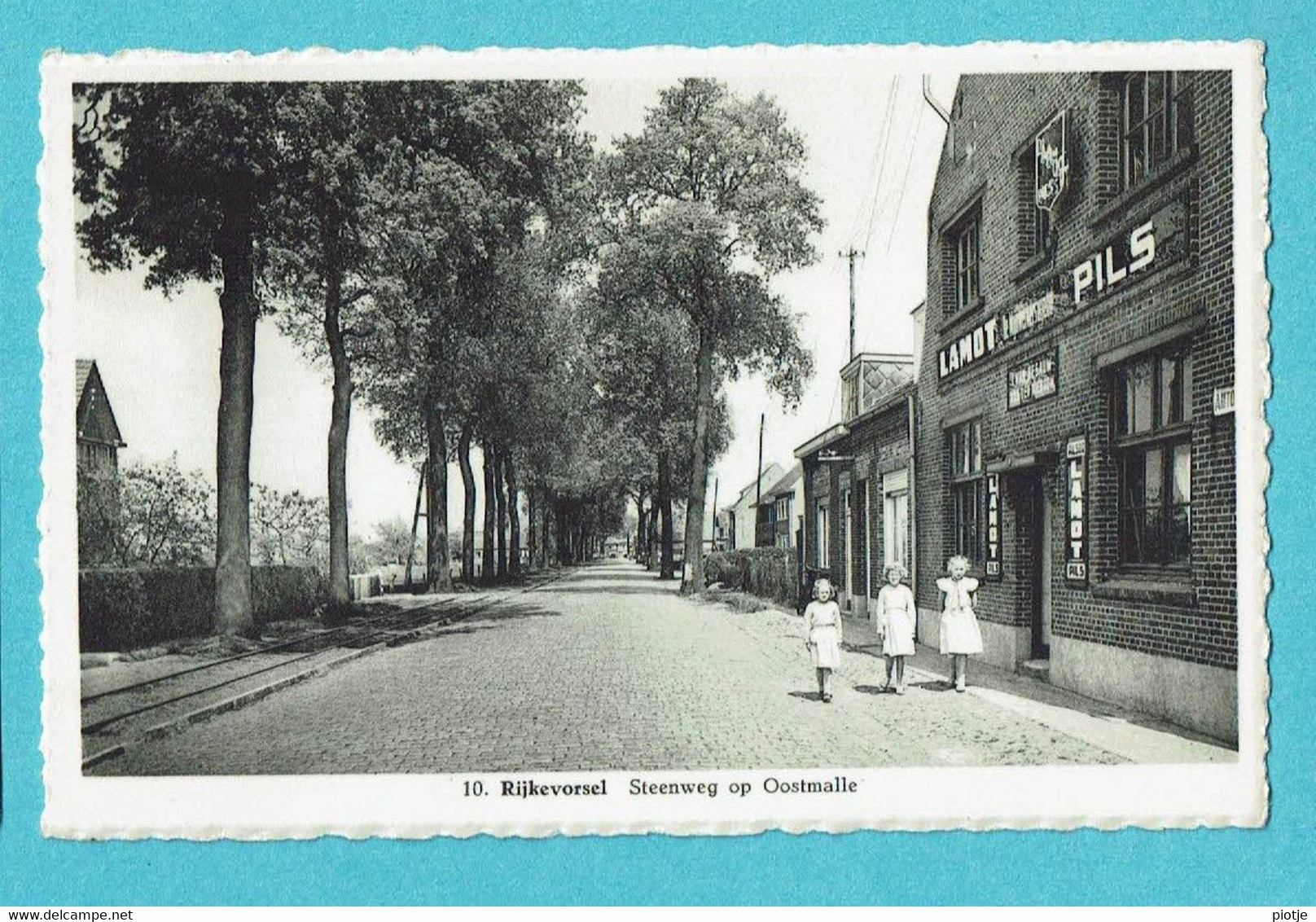 * Rijkevorsel (Antwerpen - Anvers) * (Uitgave Th. Meeuwezen, Nr 10) Steenweg Op Oostmalle, Café Lamot Pils, Enfants, TOP - Rijkevorsel