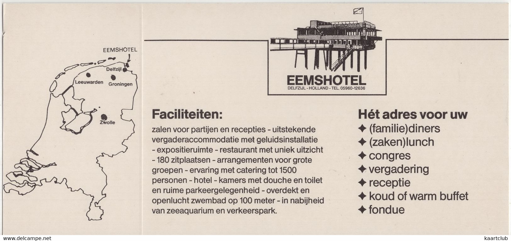 Delfzijl - 'EH' Eemshotel - (Groningen, Nederland / Holland) - (Lange Ansichtkaart: 22 Cm X 10.3 Cm) - Delfzijl