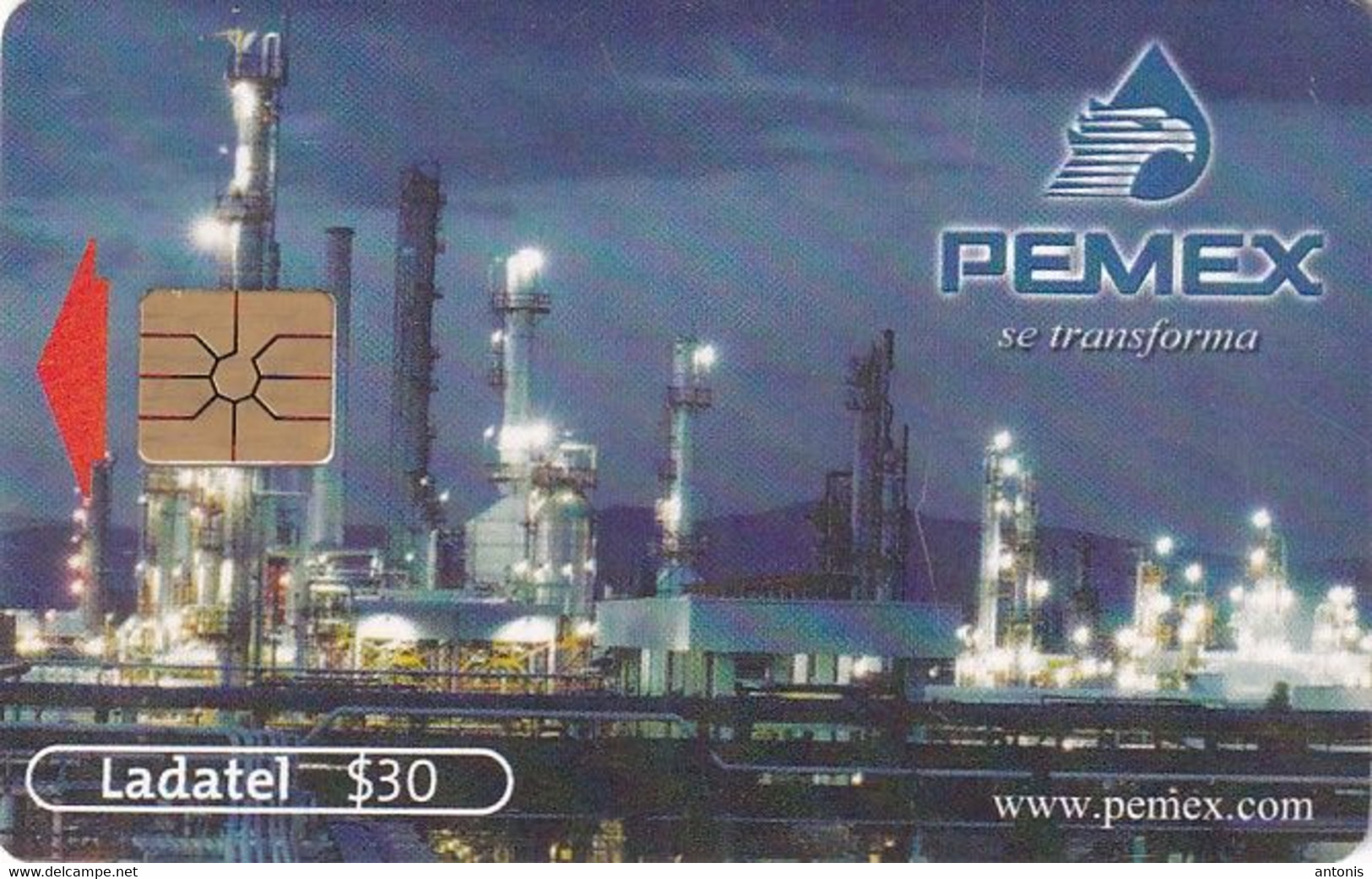MEXICO - Pemex($30), Chip GEM1.3, CN : 0046, Used - Petrole