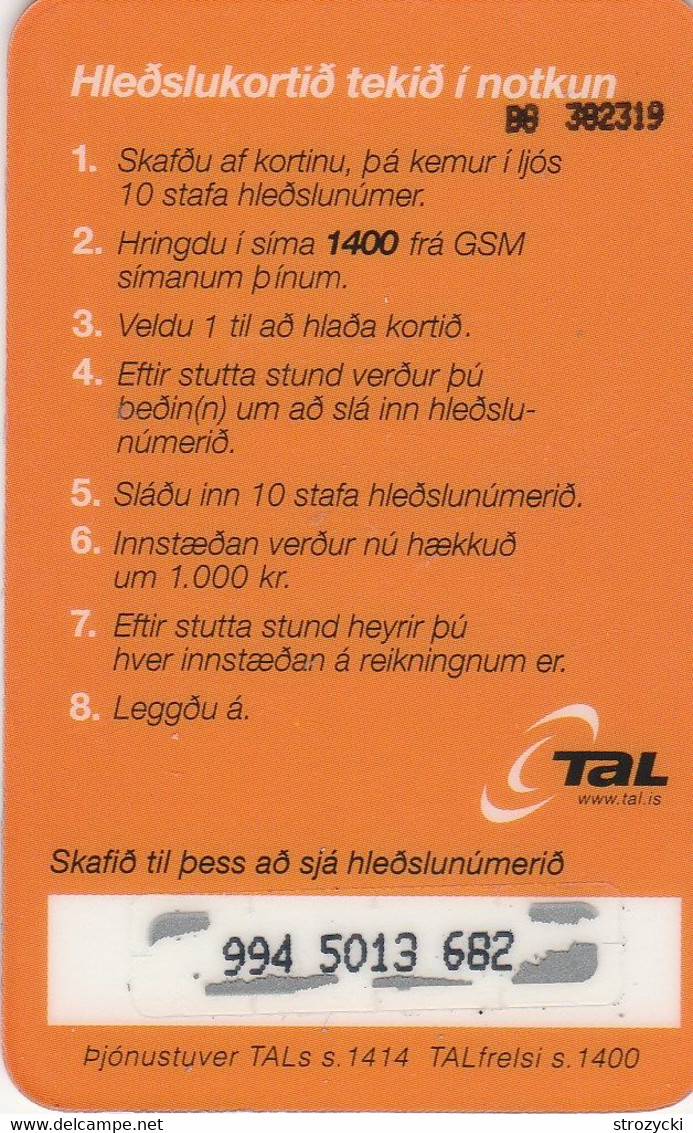 Iceland - TAL -  Man 1000kr - Iceland