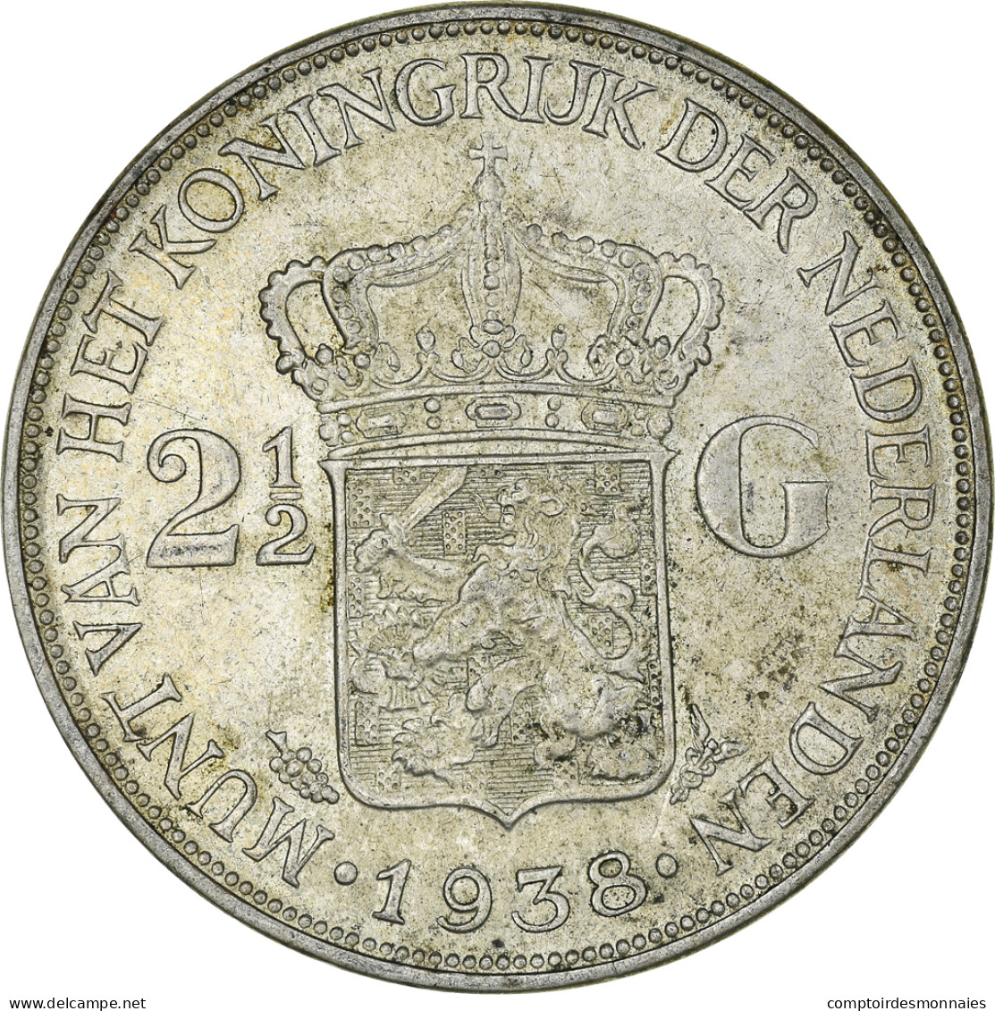 Monnaie, Pays-Bas, Wilhelmina I, 2-1/2 Gulden, 1938, SPL, Argent, KM:165 - 2 1/2 Florín Holandés (Gulden)