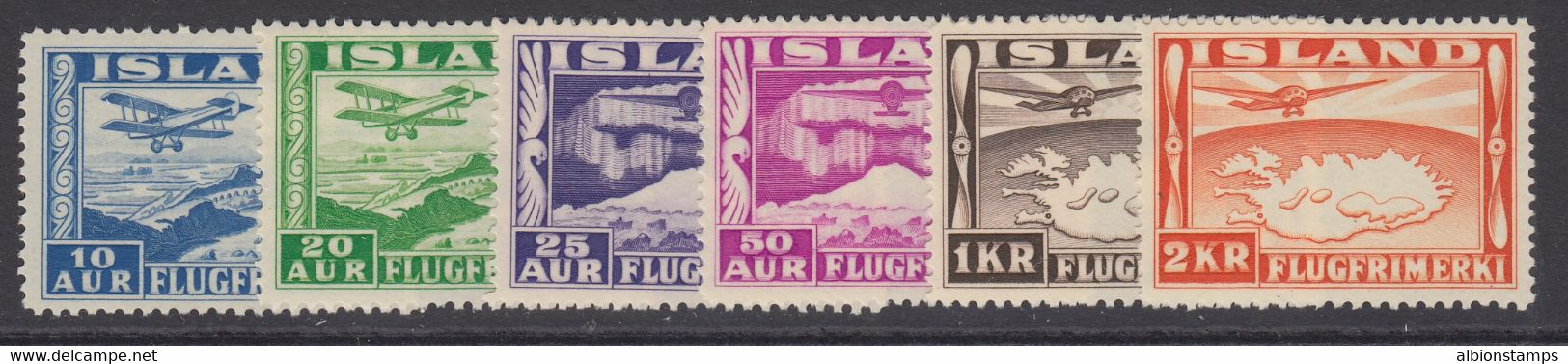 Iceland, Scott C15-C20 (C17a), MLH - Poste Aérienne