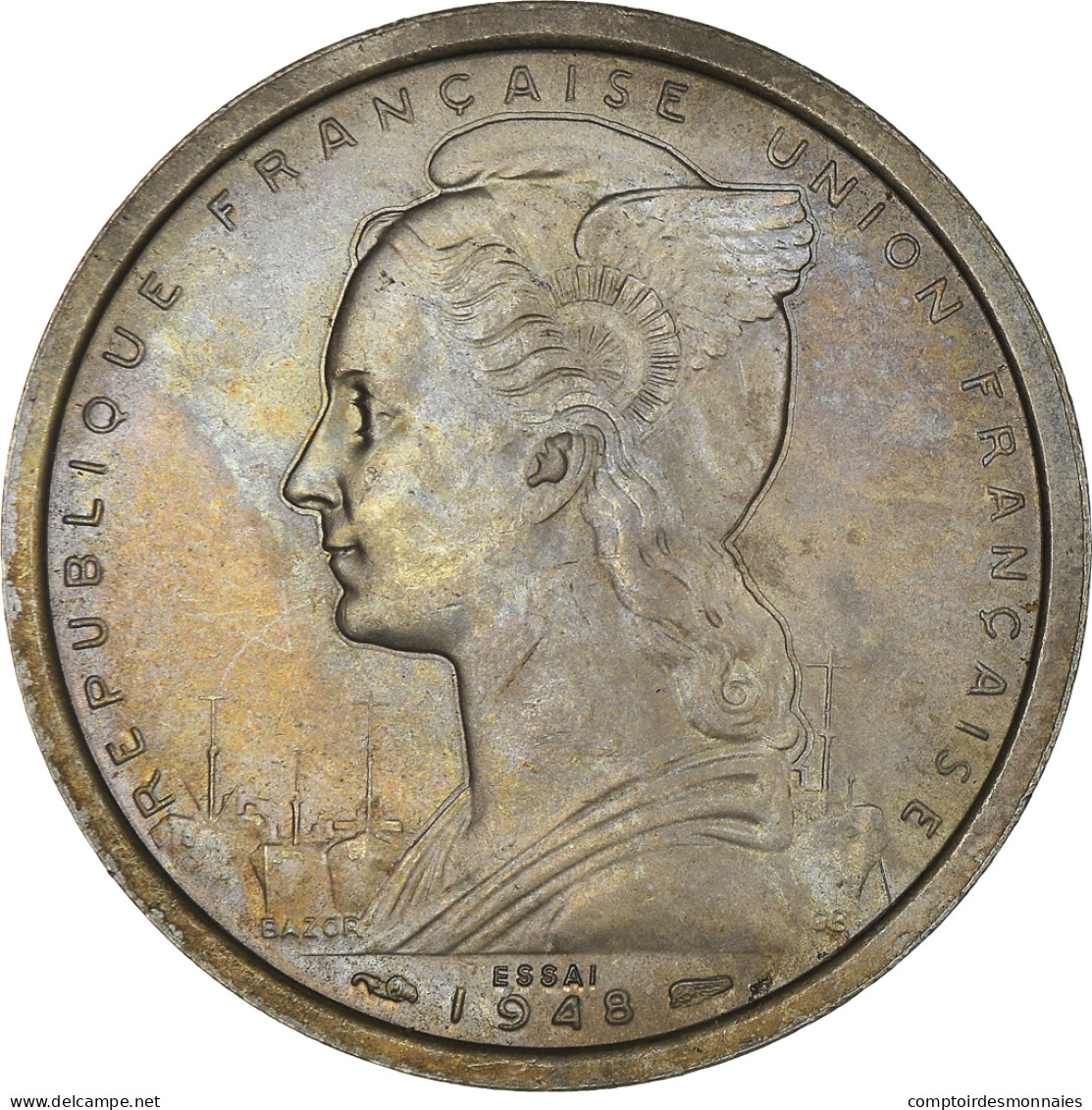 Monnaie, Côte Française Des Somalis, 2 Francs, 1948, Paris, ESSAI, SPL - Dschibuti