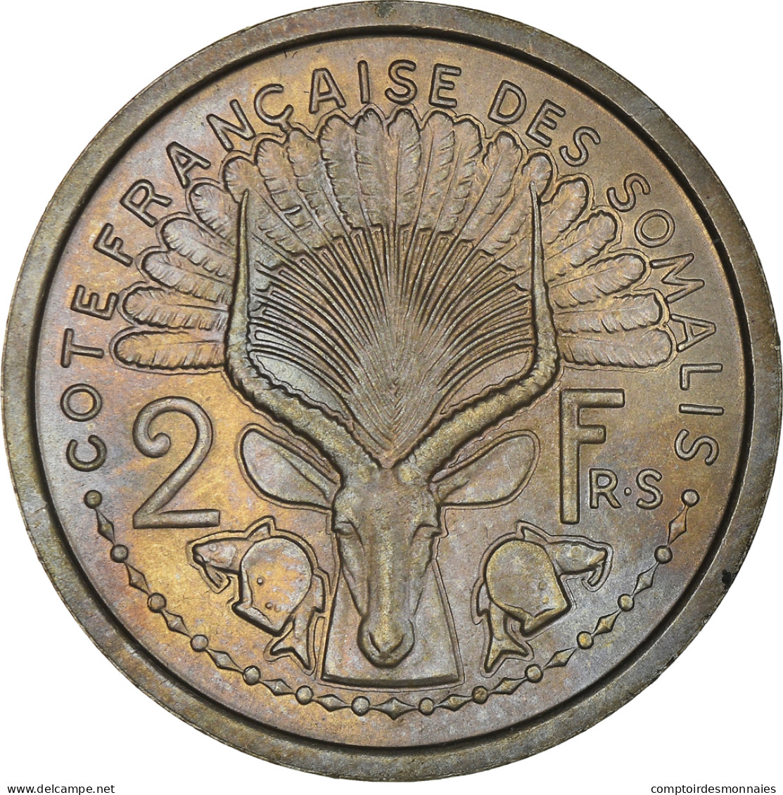Monnaie, Côte Française Des Somalis, 2 Francs, 1948, Paris, ESSAI, SPL - Dschibuti