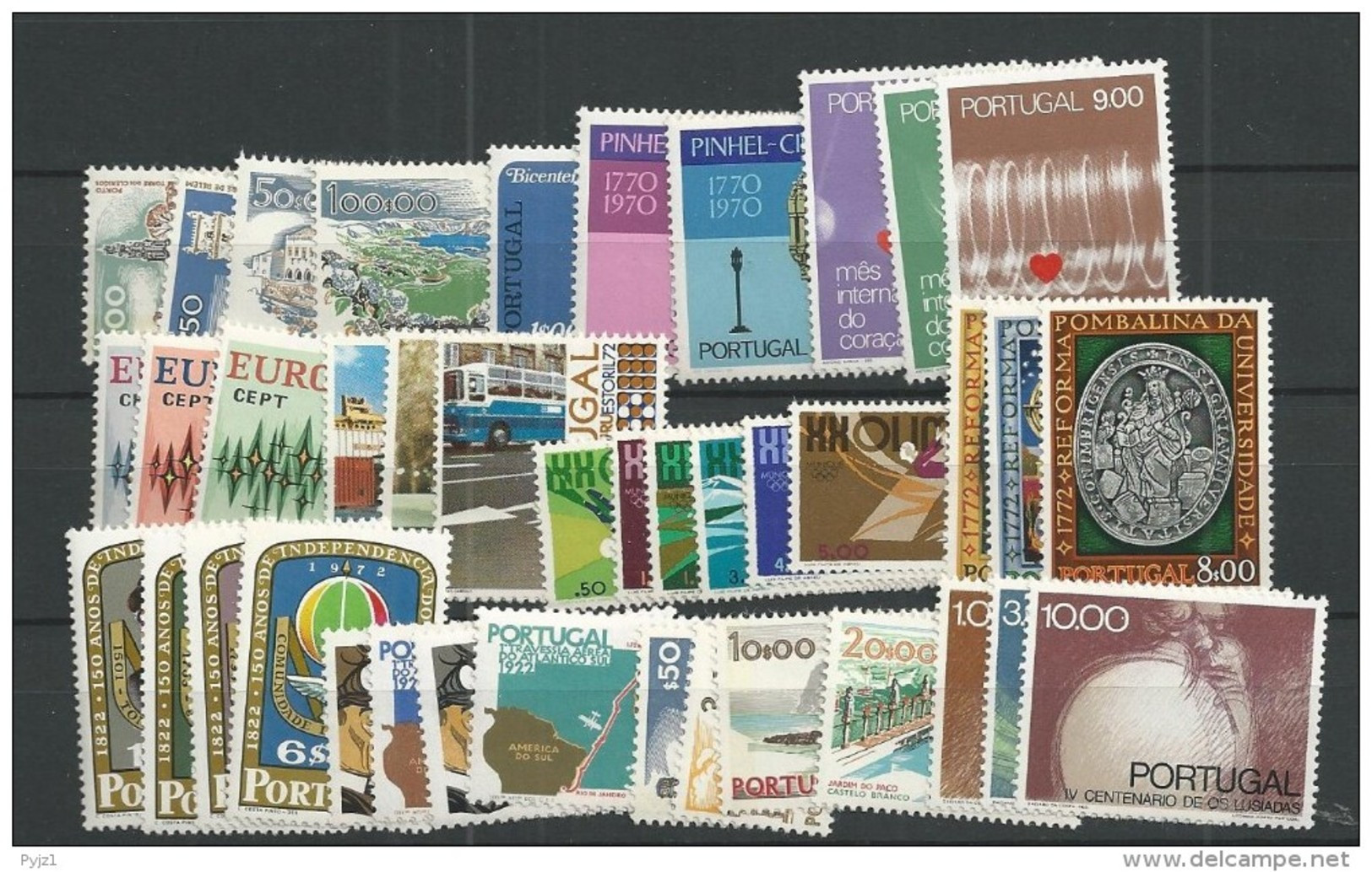 1972 MNH Portugal, Year Complete, Postfris - Volledig Jaar