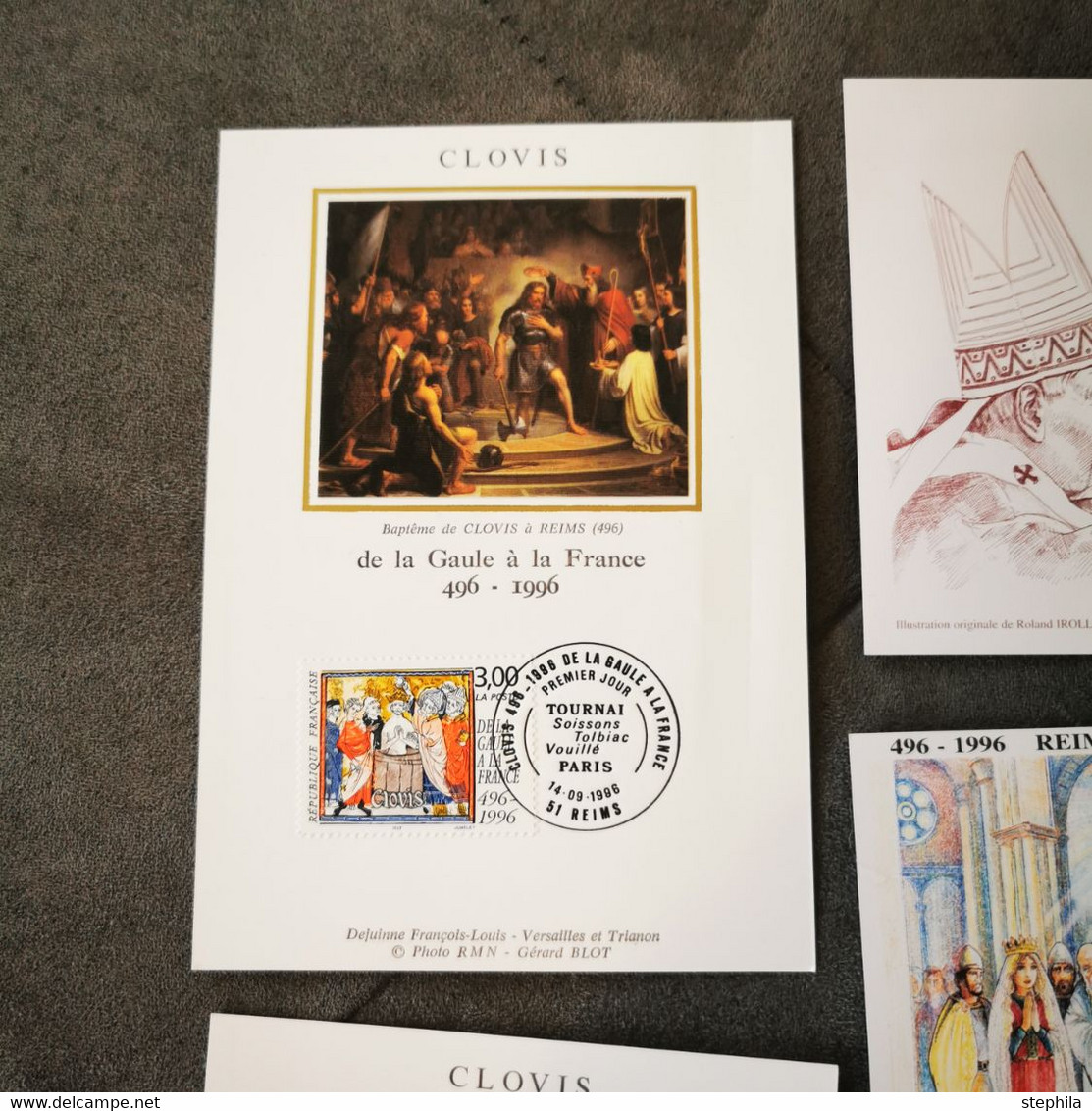 ⭐ Collector !!! FRANCE Lot 10 FDC Clovis Gaulle Visite Pape Jean-Paul II 1996 REIMS 1er Jour - Collection Timbre Poste ⭐ - 1990-1999