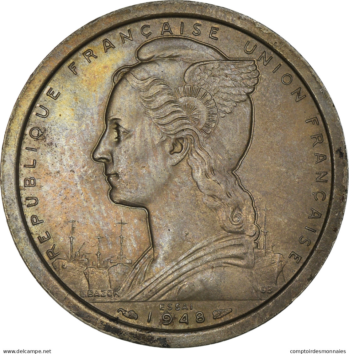 Monnaie, Madagascar, 2 Francs, 1948, Paris, SUP+, Copper-nickel, Lecompte:101 - Madagascar