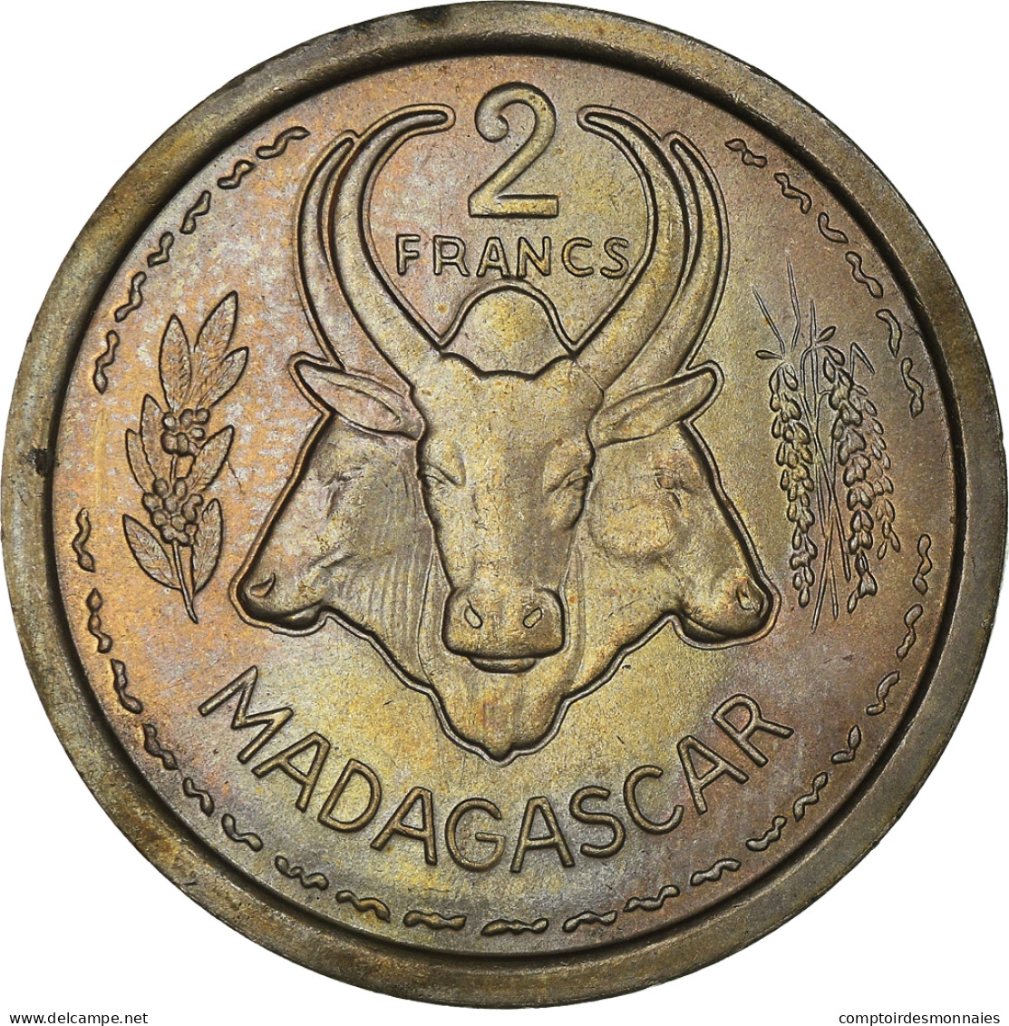 Monnaie, Madagascar, 2 Francs, 1948, Paris, SUP+, Copper-nickel, Lecompte:101 - Madagascar