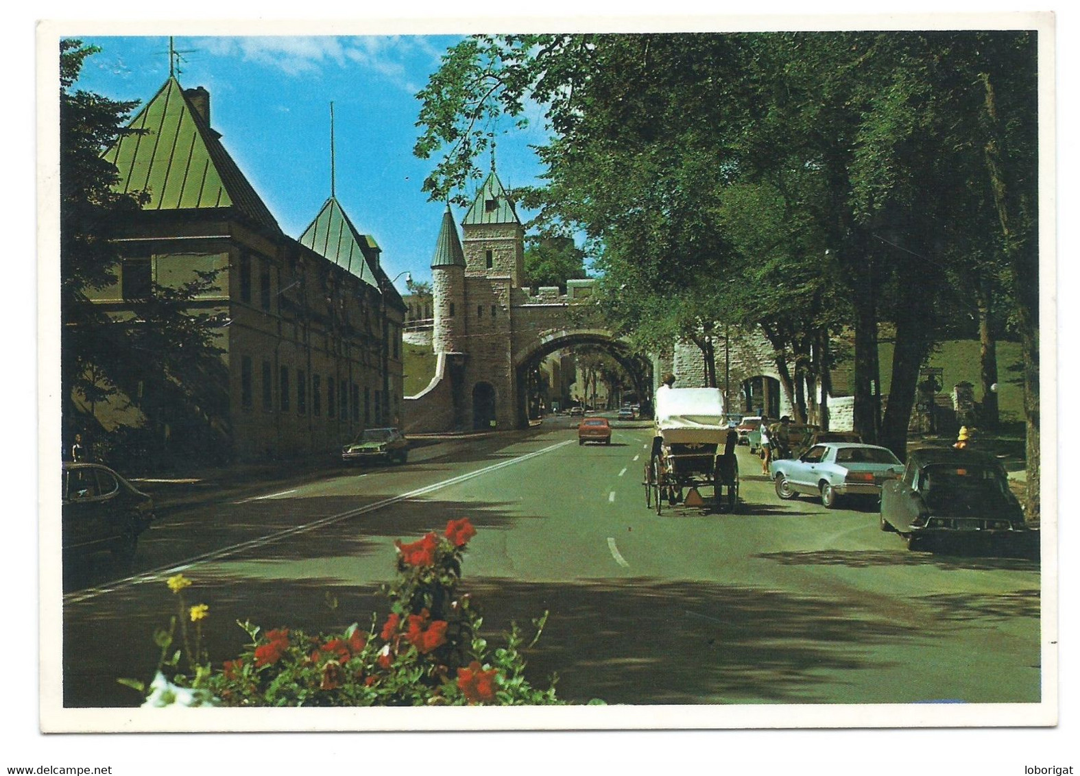 LA PORTE SAINT-LOUIS VUE DE LA RUE D'AUTEUIL / A VIEW OF SAINT-LOUIS GATE FROM CORNER OF D'AUTEUIL STREET.- ( CANADA ) - Québec – Les Portes