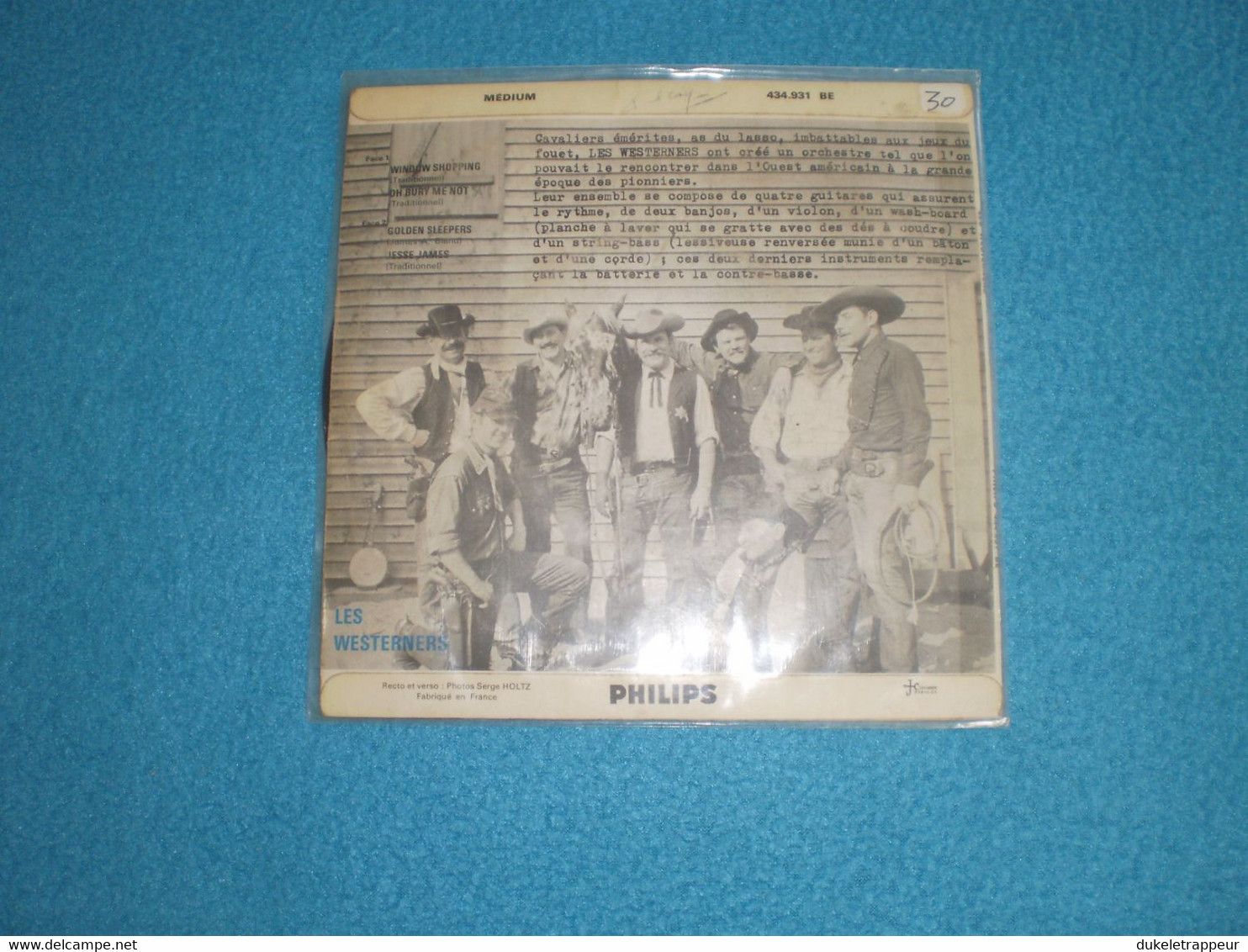 Disque 45T.Sur Le Thème Traditionnel Par Les "WESTERNERS" : Western, FarWest,Cowboy,Indien,Old Time - Country Et Folk