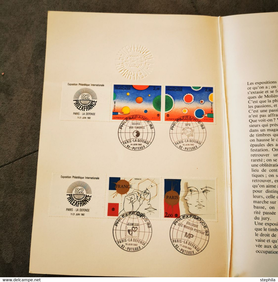 RARE ! ⭐ France FDC Encart LUXE PHILEXFRANCE 1982 Paris 1er Jour - Collection Timbre Poste ⭐ - 1980-1989