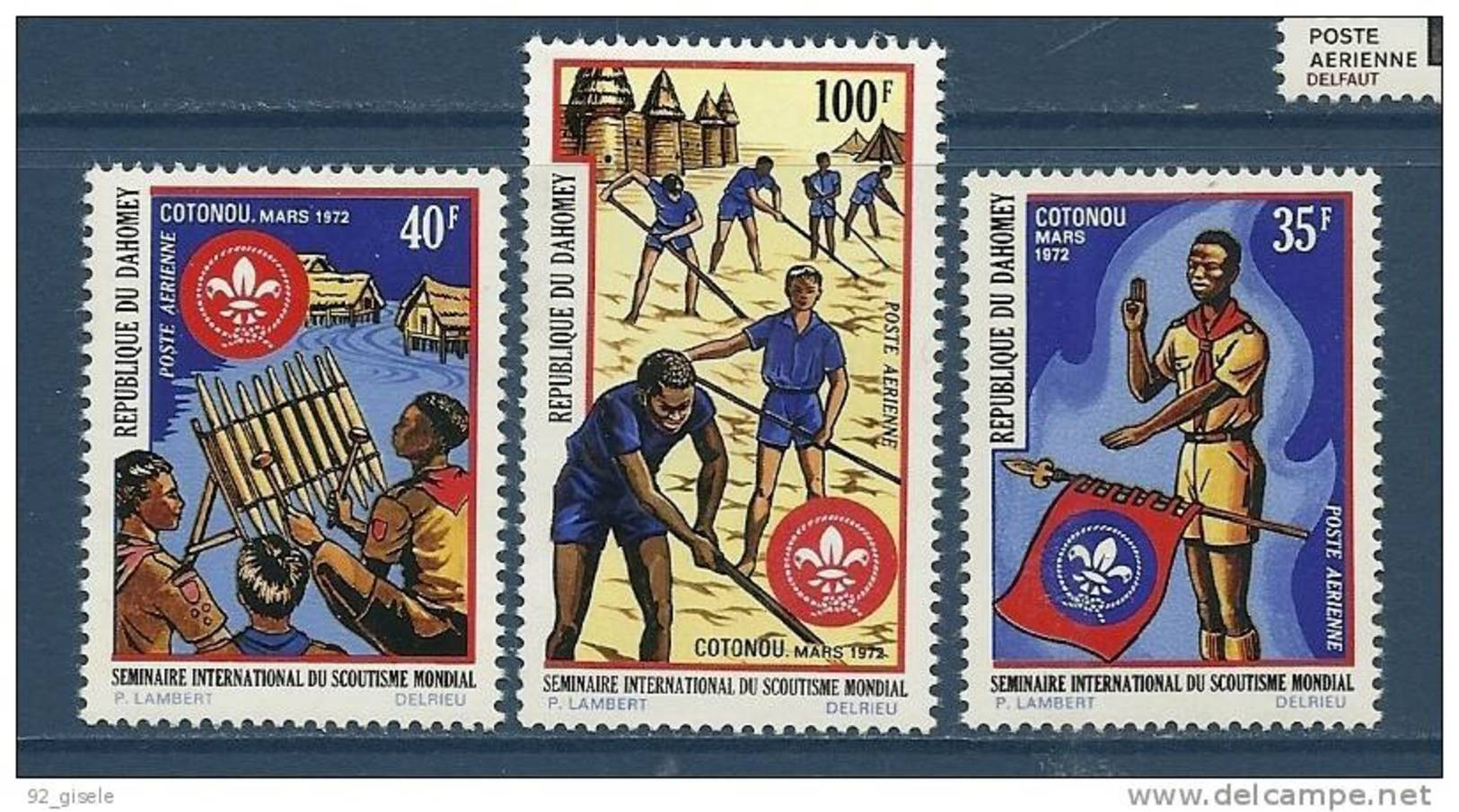 Dahomey Aerien YT 160 à 162 PA " Scoutisme " 1972 Neuf** - Benin - Dahomey (1960-...)