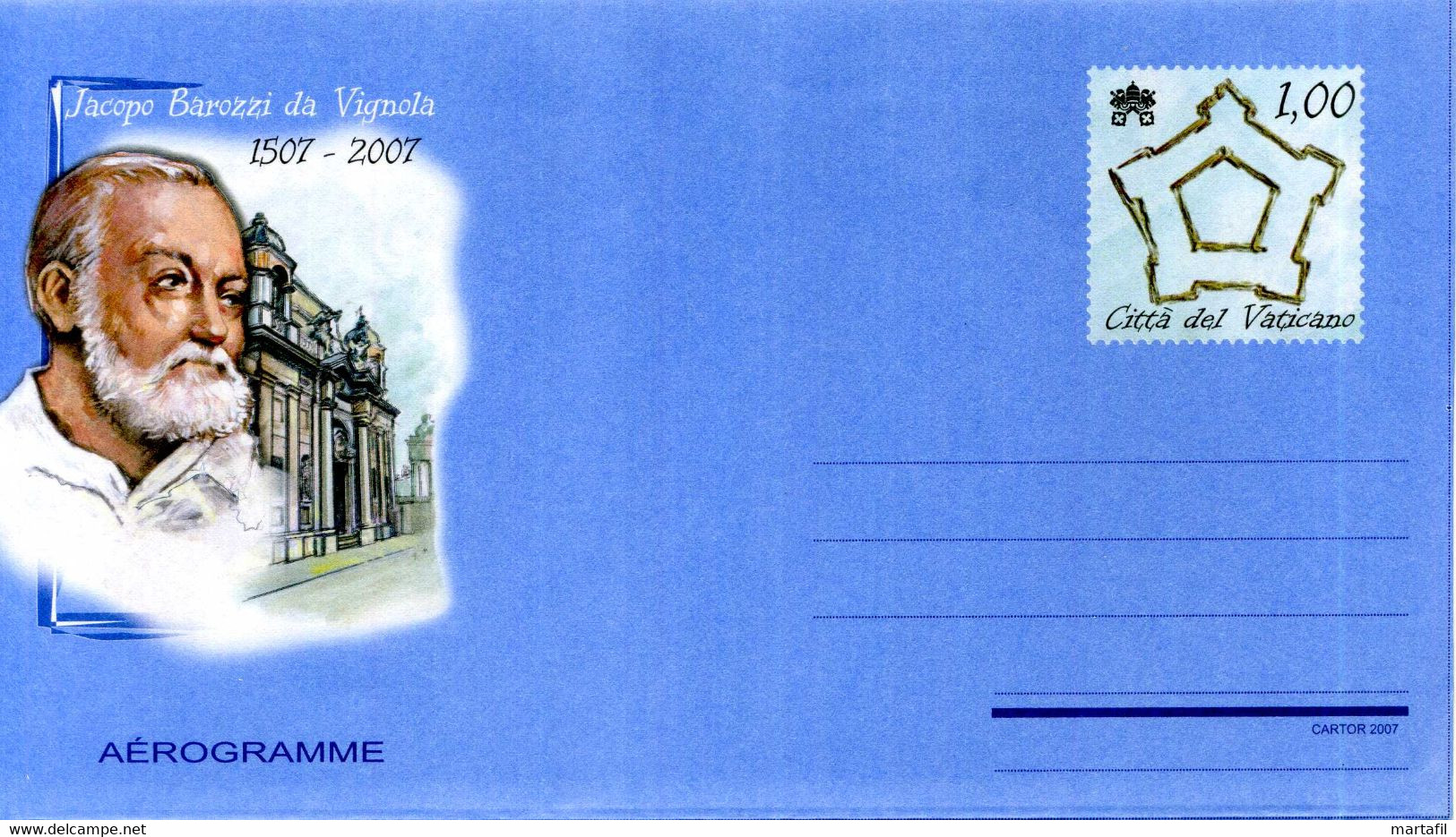 2007 VATICANO Interi Postali A45 Aerogramma NUOVO - Postal Stationeries