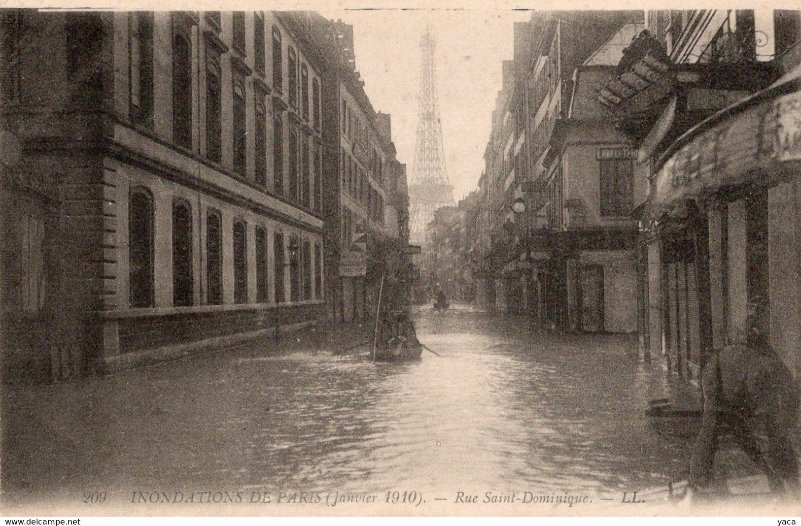 Inondations 1910   Rue Saint Dominique Paris - Inondations