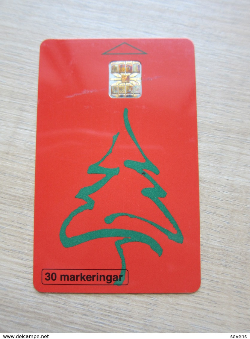 30 Markeringar Chip Phonecard,Christmas?, 3000 Pieces,used(backside With A Red Written 30) - Schweden