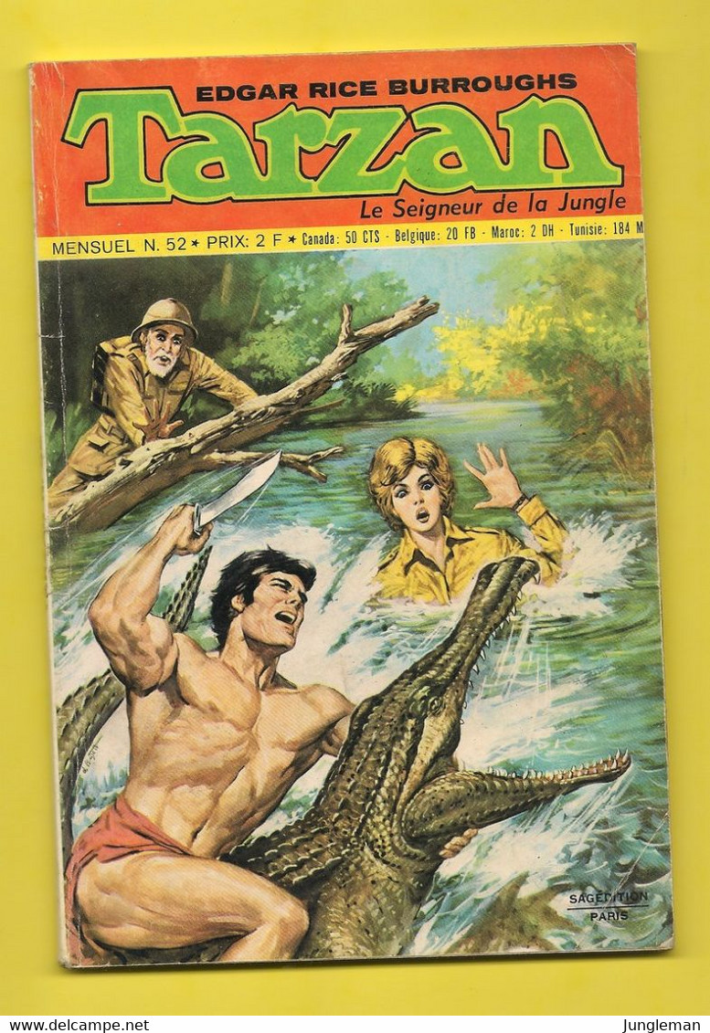 Tarzan N°52 - Collection Vedette TV - 1ère Série - Avec Aussi Korak - Sagédition - Juillet 1972 - BE - Tarzan