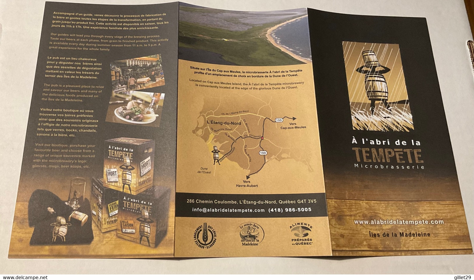 AFFICHE DE BIÈRE DU QUÉBEC - MICROBRASSERIE A L’ABRI DE LA TEMPÊTE, L’ÉTANG DU NORD, L’ILE DU CAP AUX MEULES - - Manifesti