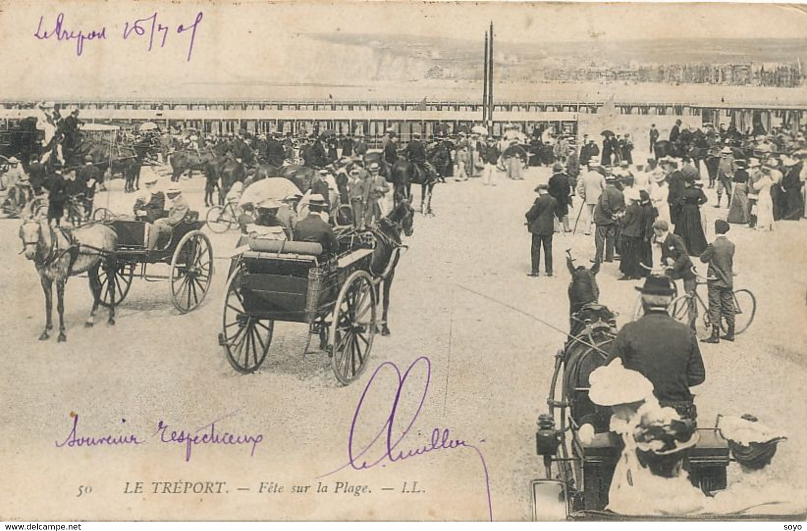 Fete Sur La Plage Le Tréport  Attelage Cheval - Manifestations