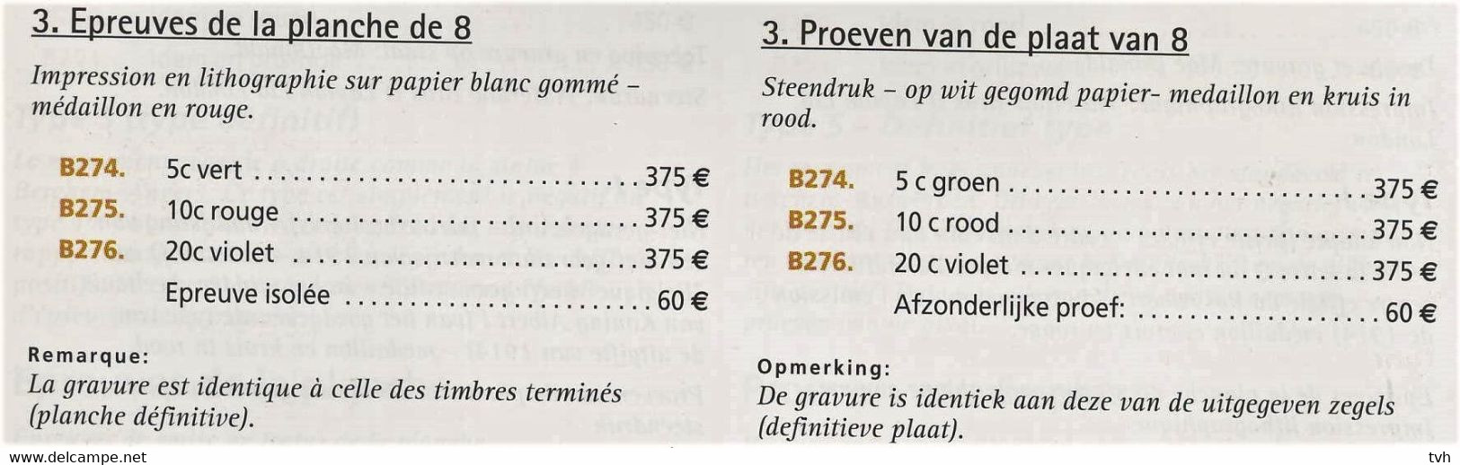 Goedgekeurde ( Grote Beeltenis ) Proeven Van De Plaat Van 8,type 2    Zegels Met Gom +scharnier Midden Van De Zegels - 1914-1915 Rotes Kreuz