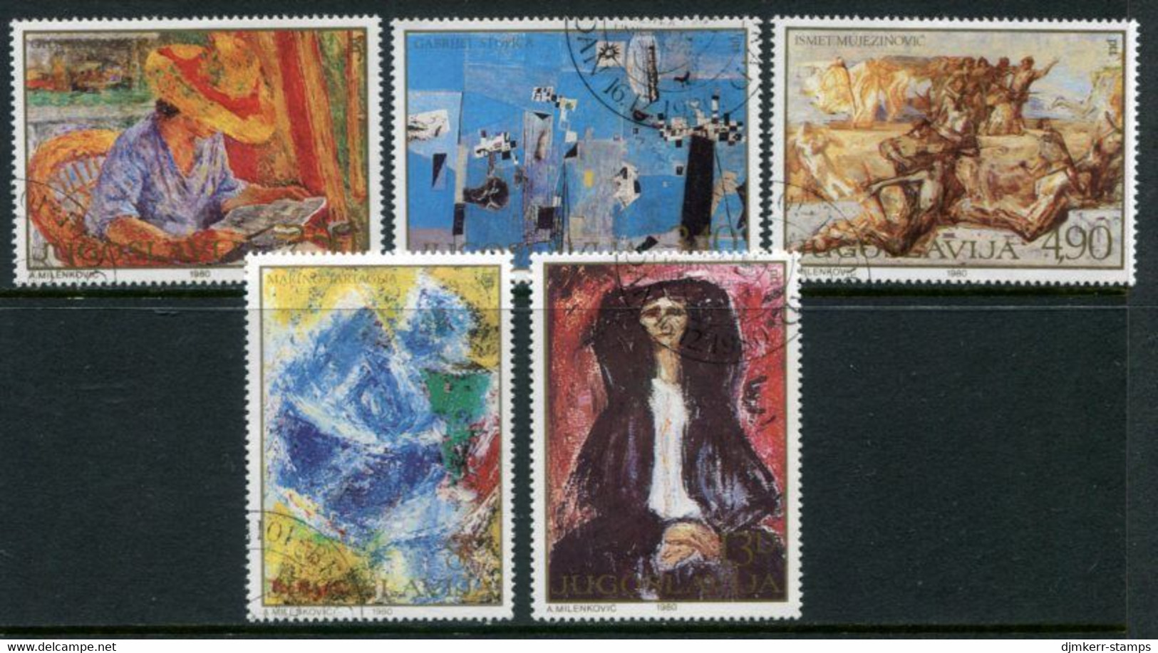 YUGOSLAVIA 1980  Paintings Used.  Michel 1867-71 - Used Stamps