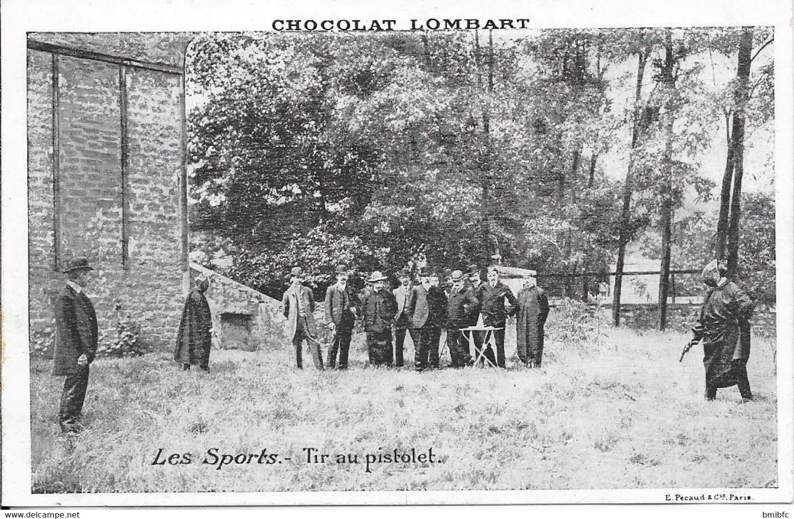 Les Sports - Tir Au Pistolet    -  Cpa Publicitaire Chocolat Lombart - Waffenschiessen