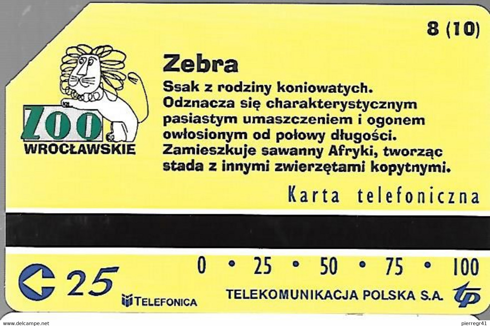 CARTE-MAGN-POLOGNE-ZEBRES-ZOO-Zwierzeta-Utilisé-TBE - Pferde