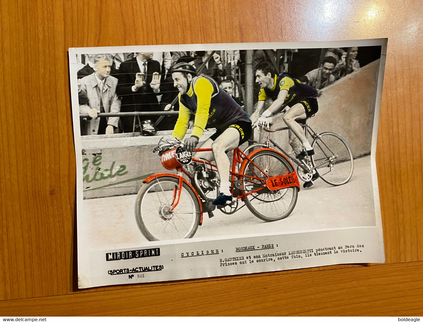 Photo Originale 24*18 Cms - BORDEAUX /PARIS - GAUTHIER Et Son Entraîneur LAURENZETTI - Cycling