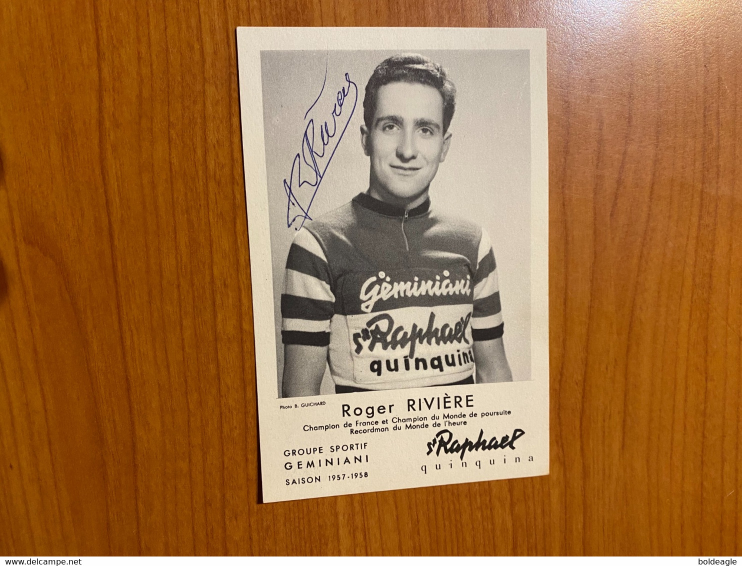 Carte Postale  - Roger RIVIÈRE Avec Pub  - DÉDICACÉE - Radsport