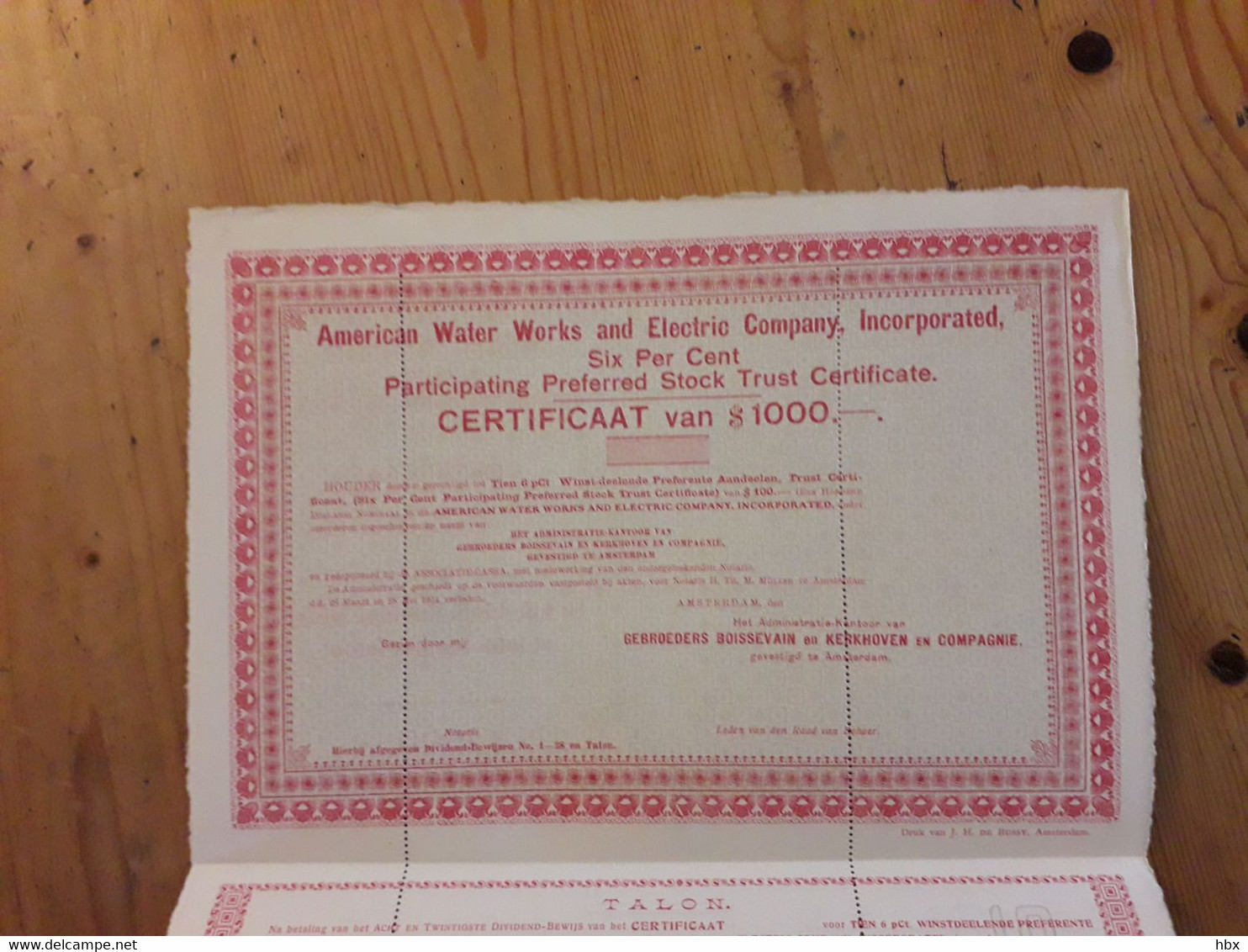 American Water Works And Electric Company - 4x Specimen - 1914 - Water